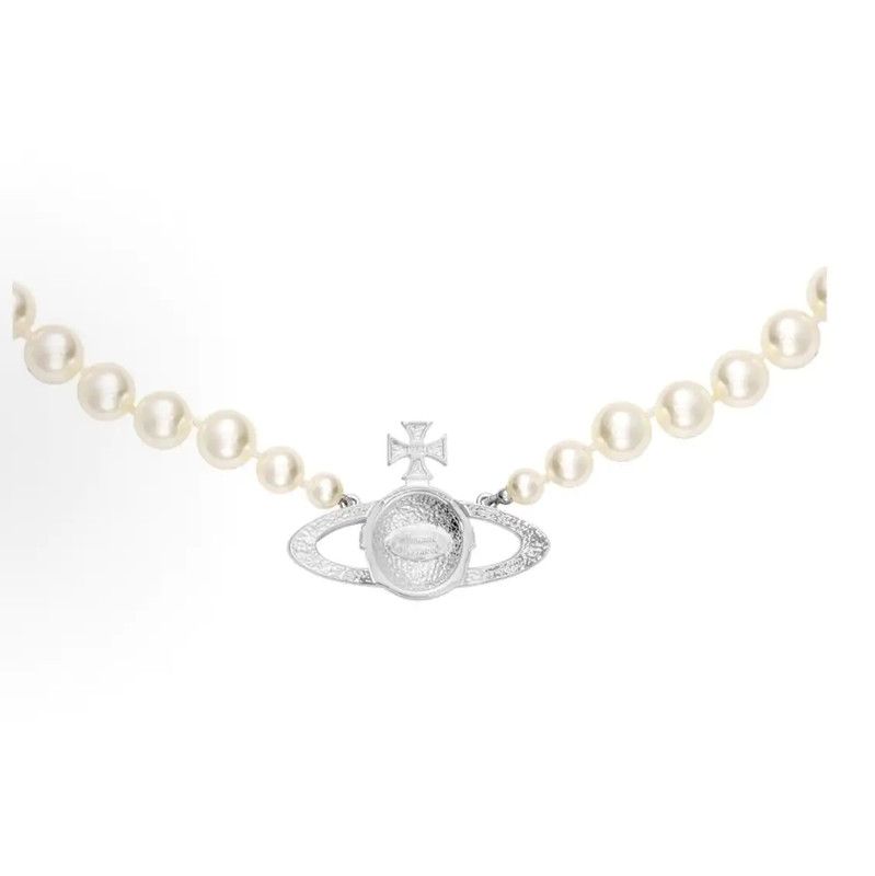 Vivienne Westwood Vivienne Westwood Silver Pearl Necklace 0089 Size ONE SIZE - 2 Thumbnail