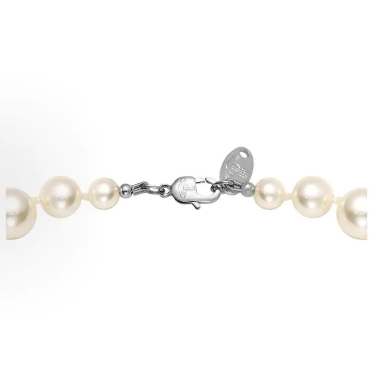 Vivienne Westwood Vivienne Westwood Silver Pearl Necklace 0089 Size ONE SIZE - 4 Thumbnail