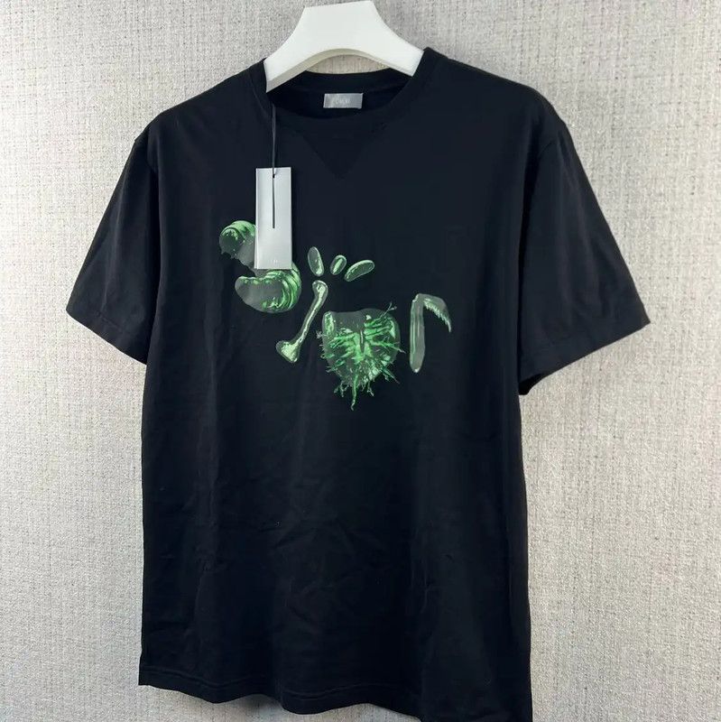 Dior Dior Men's Black Cotton Graphic T-Shirt 0089 Size US M / EU 48-50 / 2 - 2 Thumbnail