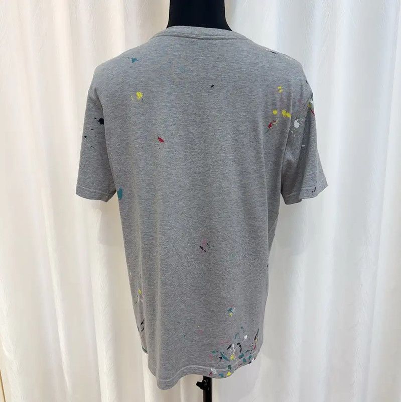 Dior Dior Men's Gray Cotton T-shirt with Paint Splatter 0089 Size US L / EU 52-54 / 3 - 5 Thumbnail