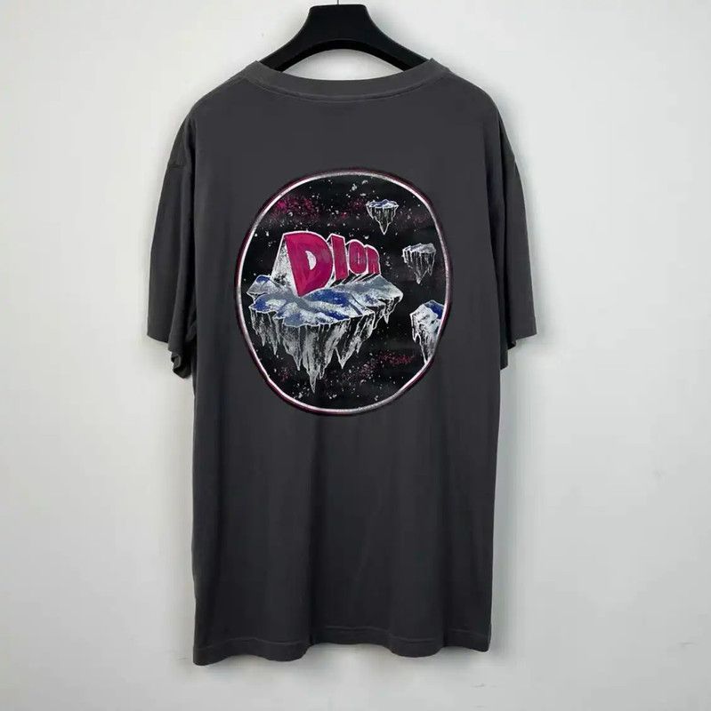 Dior Dior Men's Cotton Graphic T-Shirt in Dark Gray 0089 Size US XXL / EU 58 / 5 - 4 Thumbnail