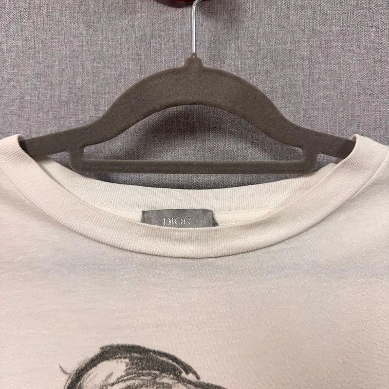 Dior Dior Men's White Cotton T-Shirt with Dog Print 0089 Size US XS / EU 42 / 0 - 4 Thumbnail