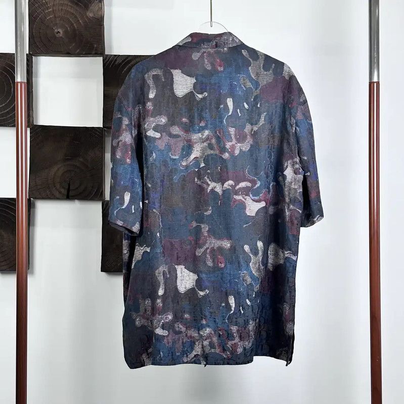 Dior Dior Gray Silk Blend Short Sleeve Shirt 0089 Size US L / EU 52-54 / 3 - 2 Thumbnail
