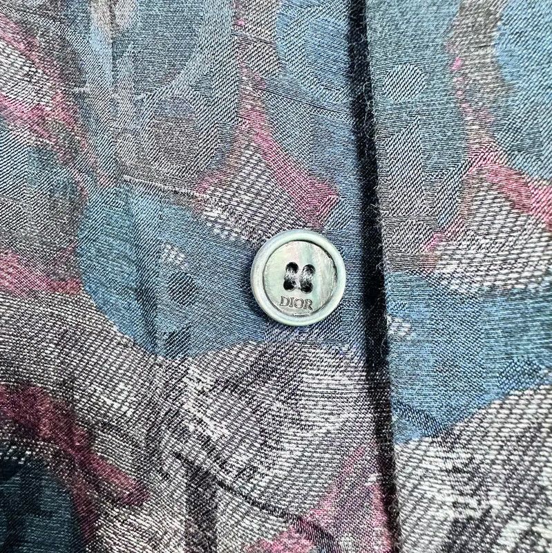 Dior Dior Gray Silk Blend Short Sleeve Shirt 0089 Size US L / EU 52-54 / 3 - 5 Thumbnail