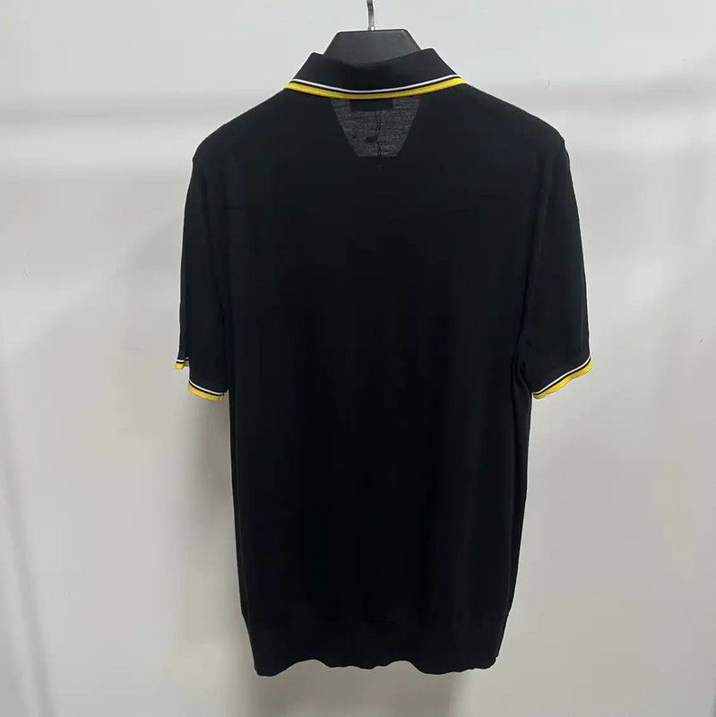 Dior Dior Black Men's Polo with Yellow Trim 0089 Size US L / EU 52-54 / 3 - 2 Thumbnail