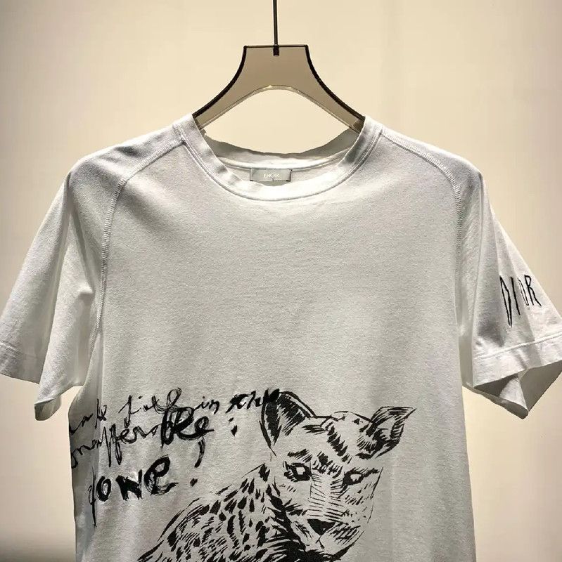 Dior Dior Men's White Cotton Graphic T-Shirt 0089 Size US S / EU 44-46 / 1 - 3 Thumbnail