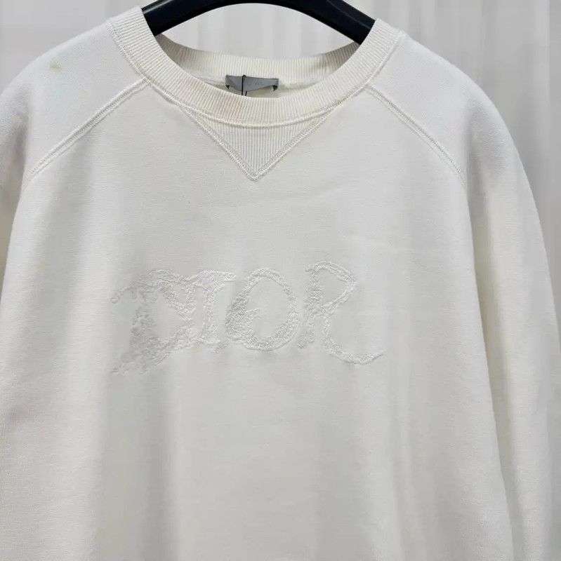 Dior Dior Men's Long Sleeve White Sweatshirt 0089 Size US XL / EU 56 / 4 - 3 Thumbnail