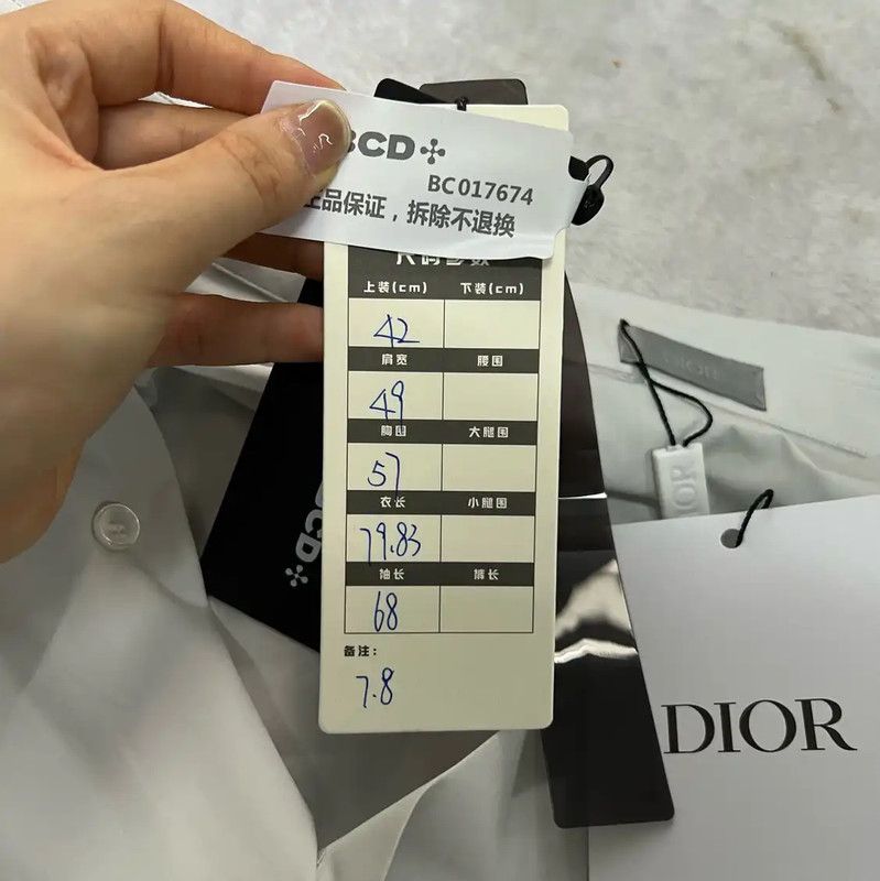 Dior Dior White Cotton Long Sleeve Shirt 0089 Size US M / EU 48-50 / 2 - 5 Thumbnail