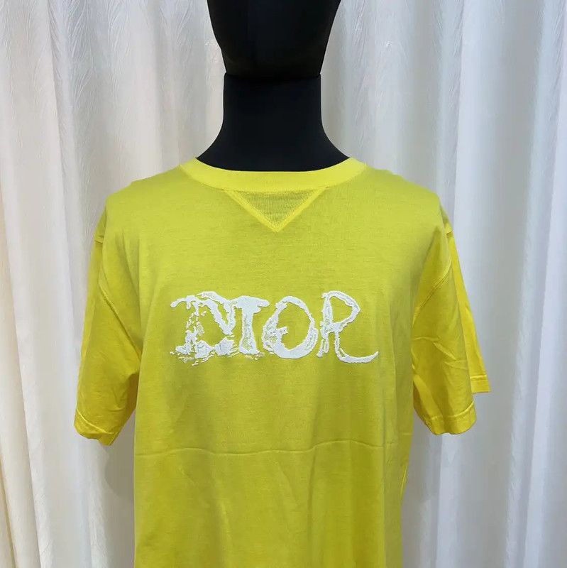 Dior Dior Men's Yellow Cotton T-Shirt 0089 Size US XL / EU 56 / 4 - 3 Thumbnail