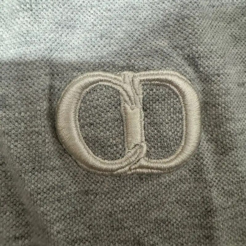 Dior Dior Gray Cotton Embroidered Logo Men's Polo 0089 Size US L / EU 52-54 / 3 - 4 Thumbnail