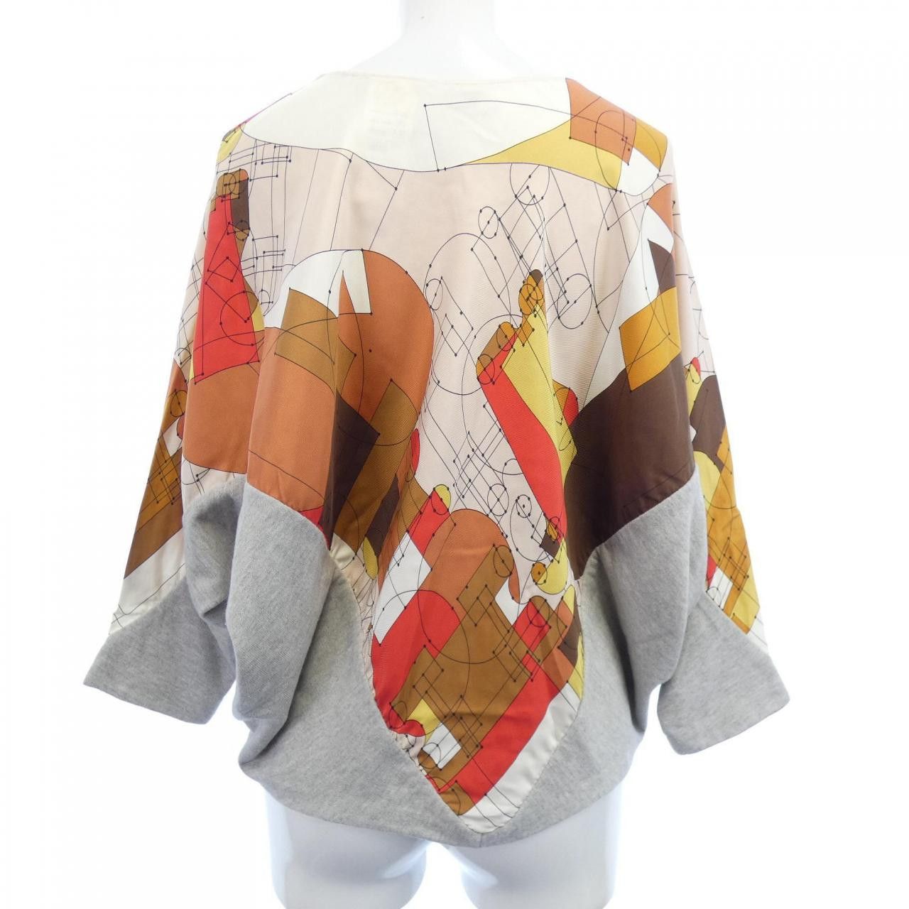 Hermes Hermes Hermes Twill Reine Silk Cotton Cashmere Top Cotton Tops DUTY FREE for USA Size ONE SIZE - 2 Thumbnail