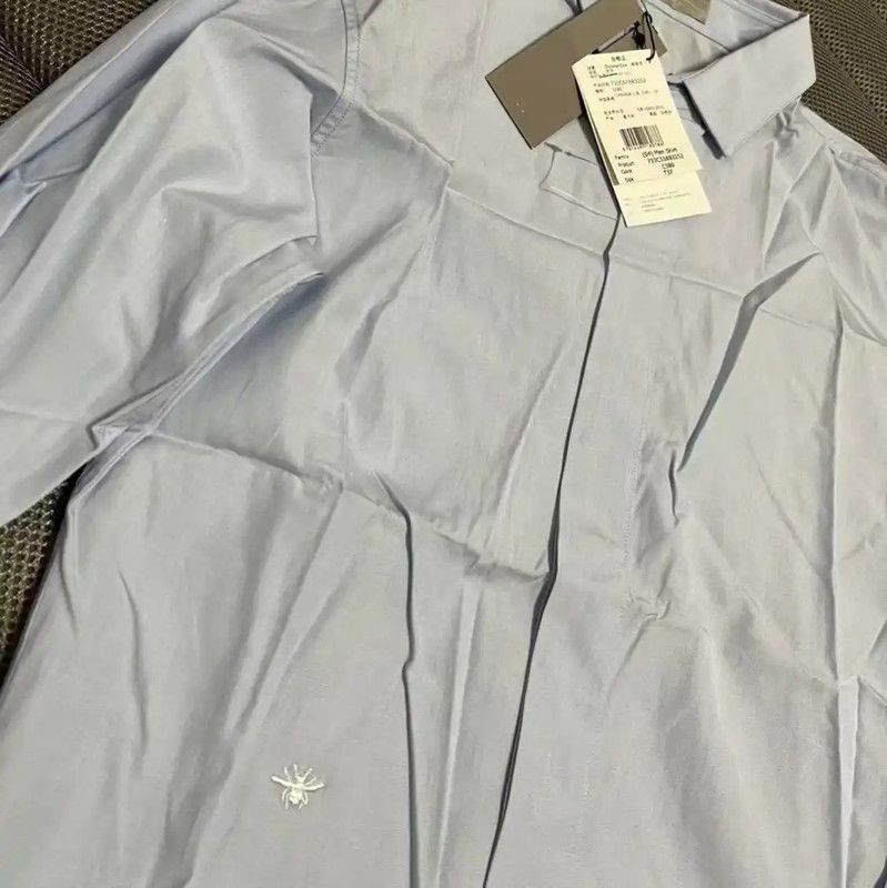 Dior Dior Men’s Light Blue Embroidered Shirt 0089 Size US S / EU 44-46 / 1 - 8 Thumbnail