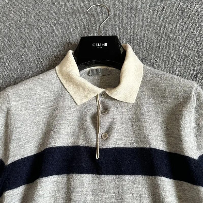 Dior Dior Gray Wool Short-Sleeve Polo Shirt 0089 Size US L / EU 52-54 / 3 - 2 Thumbnail
