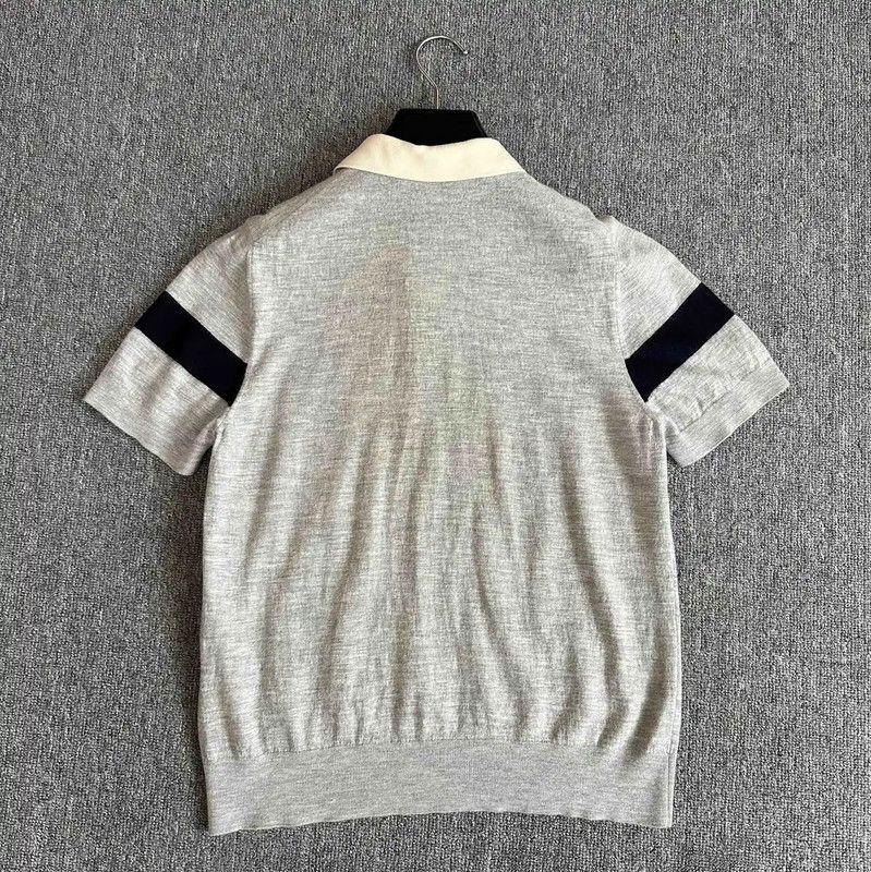 Dior Dior Gray Wool Short-Sleeve Polo Shirt 0089 Size US L / EU 52-54 / 3 - 3 Thumbnail