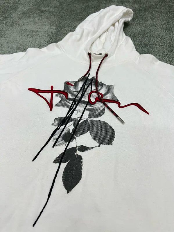 Dior Dior Men's White Cotton Embroidered Hoodie 0089 Size US M / EU 48-50 / 2 - 5 Thumbnail