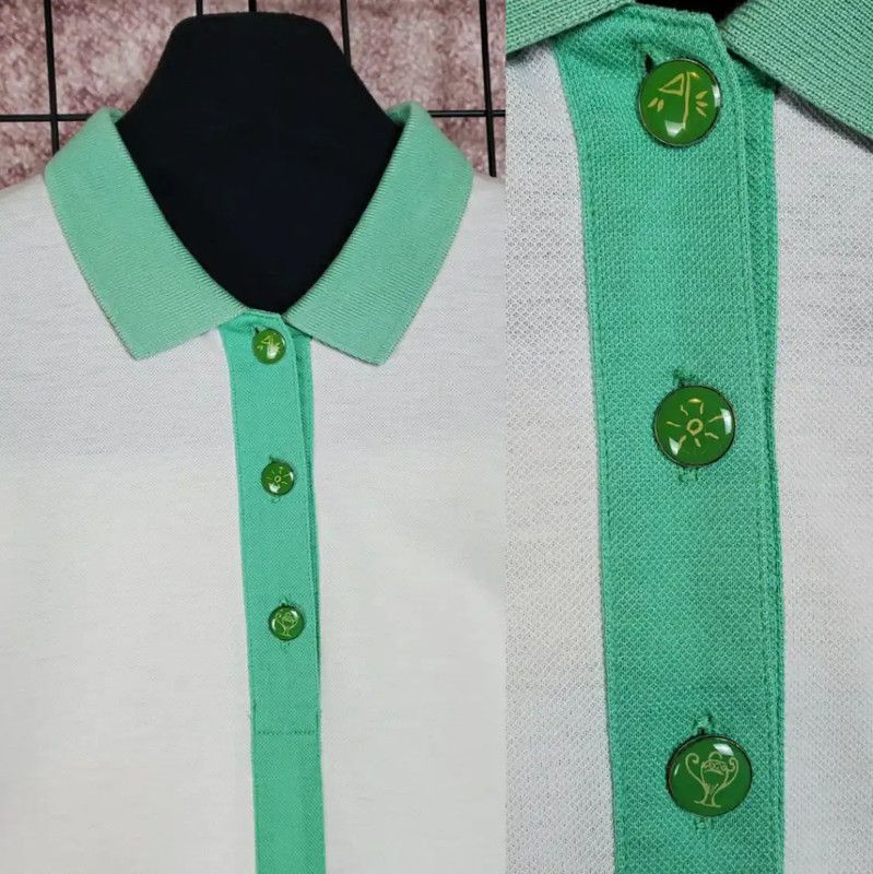 Dior Dior White Cotton Men's Polo with Green Accents 0089 Size US M / EU 48-50 / 2 - 5 Thumbnail