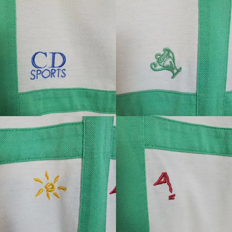 Dior Dior White Cotton Men's Polo with Green Accents 0089 Size US M / EU 48-50 / 2 - 7 Thumbnail