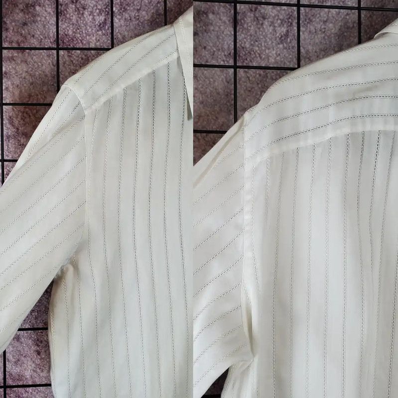 Dior Dior White Cotton Embroidered Logo Long Sleeve Shirt 0089 Size US M / EU 48-50 / 2 - 6 Thumbnail