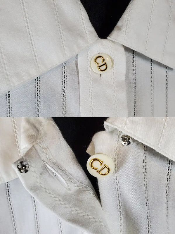 Dior Dior White Cotton Embroidered Logo Long Sleeve Shirt 0089 Size US M / EU 48-50 / 2 - 9 Thumbnail