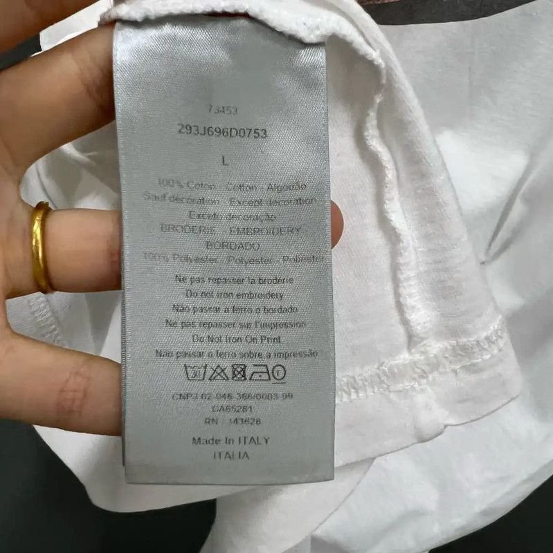 Dior Dior White Short Sleeve Cotton T-Shirt 0089 Size US L / EU 52-54 / 3 - 4 Thumbnail