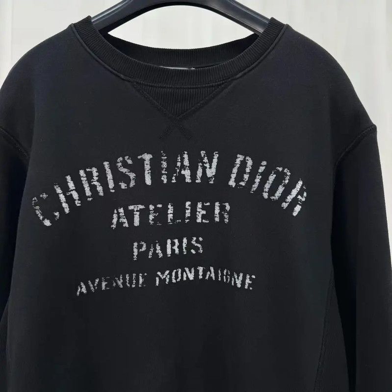 Dior Dior Men's Black Logo Long Sleeve Sweatshirt 0089 Size US M / EU 48-50 / 2 - 3 Thumbnail