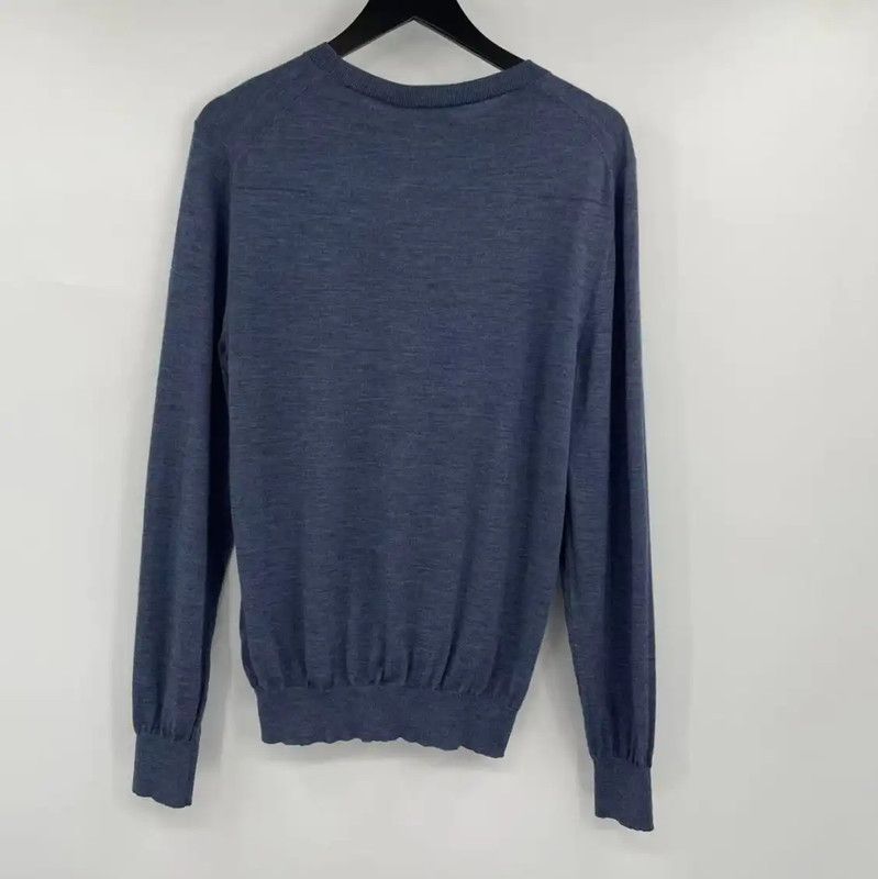 Dior Dior Men's Blue Wool Long Sleeve Sweater 0089 Size US L / EU 52-54 / 3 - 2 Thumbnail