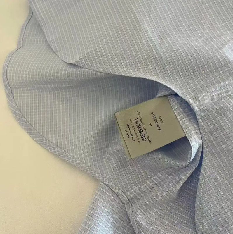 Dior Dior Light Blue Cotton Men's Shirt 0089 Size US S / EU 44-46 / 1 - 4 Thumbnail