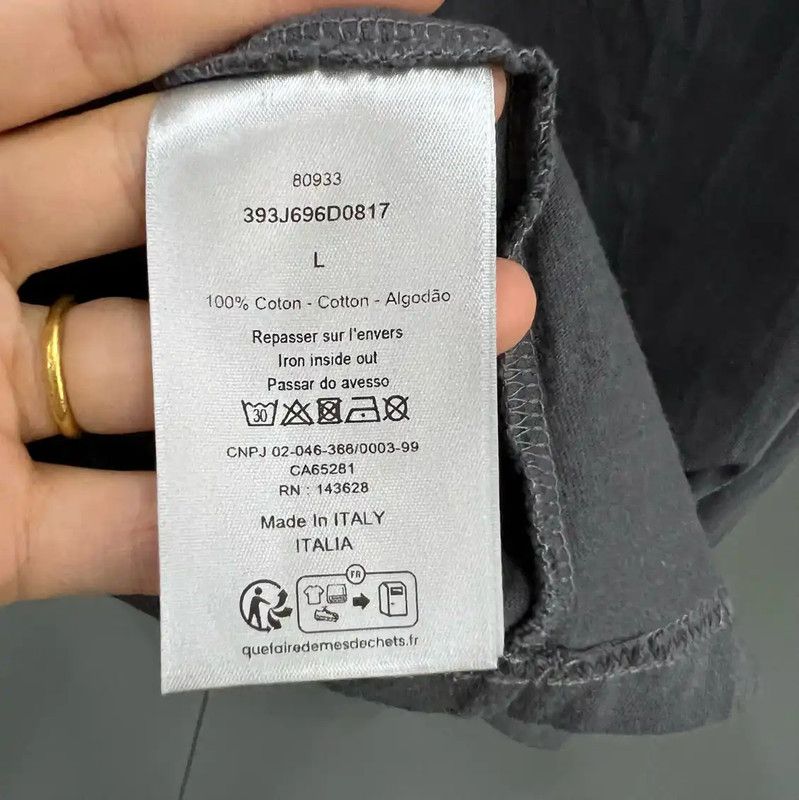 Dior Dior Men's Gray Cotton Short Sleeve T-Shirt 0089 Size US L / EU 52-54 / 3 - 4 Thumbnail