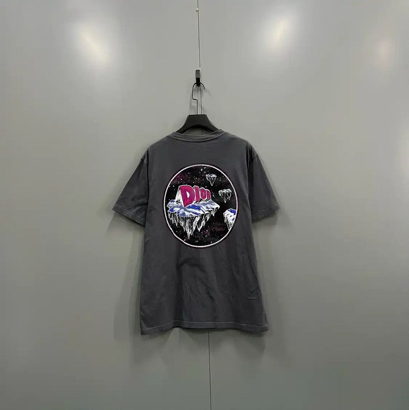 Dior Dior Men's Gray Cotton Short Sleeve T-Shirt 0089 Size US L / EU 52-54 / 3 - 3 Thumbnail