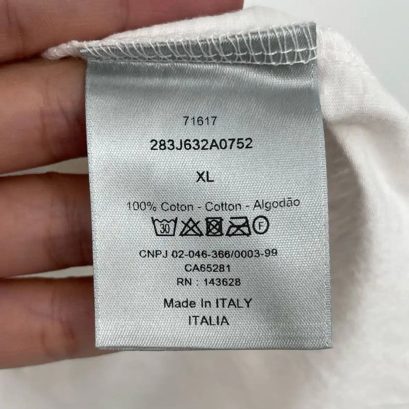 Dior Dior Summer White Cotton Short Sleeve T-Shirt 0089 Size US XL / EU 56 / 4 - 4 Thumbnail