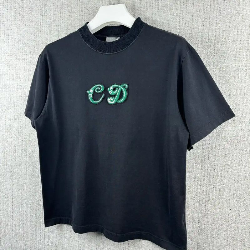Dior Dior Men's Embroidered Logo T-Shirt in Black 0089 Size US L / EU 52-54 / 3 - 3 Thumbnail
