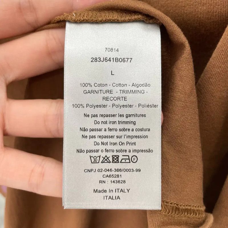 Dior Dior Brown Cotton Men's Short-Sleeve T-Shirt 0089 Size US L / EU 52-54 / 3 - 4 Thumbnail