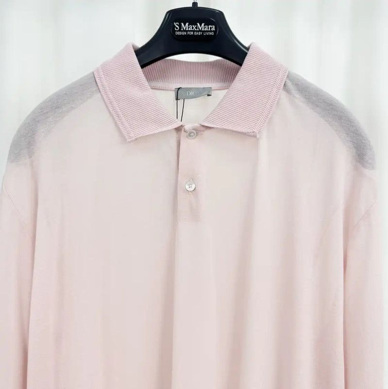 Dior Dior Long Sleeve Pink Embroidered Polo Shirt 0089 Size US L / EU 52-54 / 3 - 3 Thumbnail