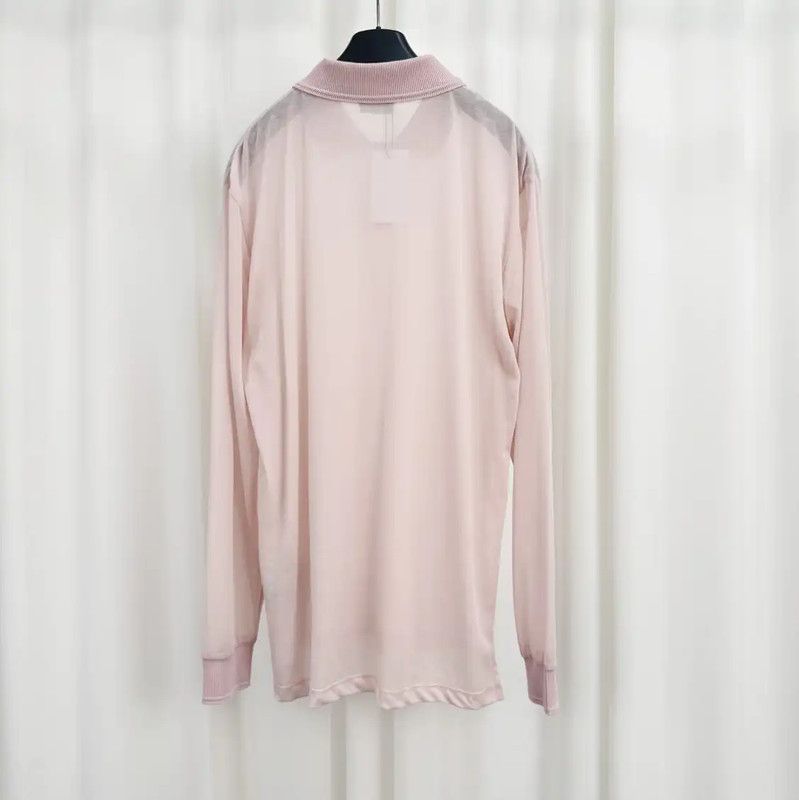 Dior Dior Long Sleeve Pink Embroidered Polo Shirt 0089 Size US L / EU 52-54 / 3 - 2 Thumbnail