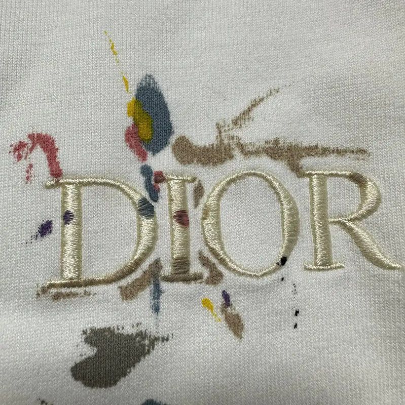 Dior Dior Men's White Embroidered Cotton Long Sleeve T-Shirt 0089 Size US XL / EU 56 / 4 - 3 Thumbnail