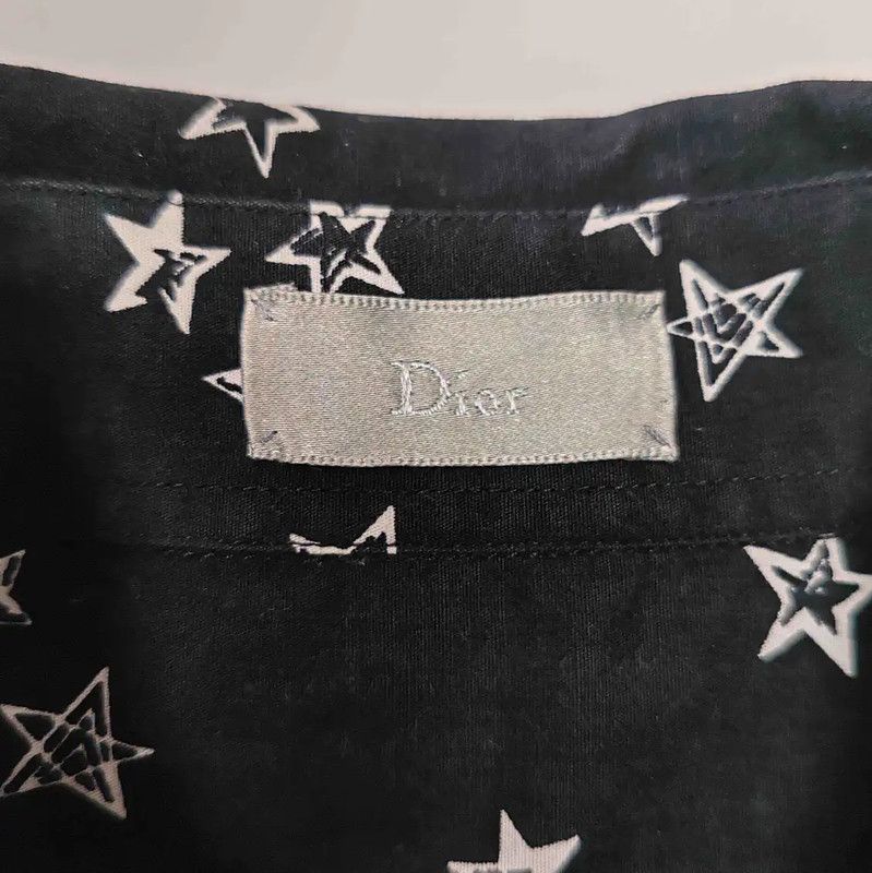 Dior Dior Black Cotton Star Print Shirt for Men 0089 Size US L / EU 52-54 / 3 - 3 Thumbnail