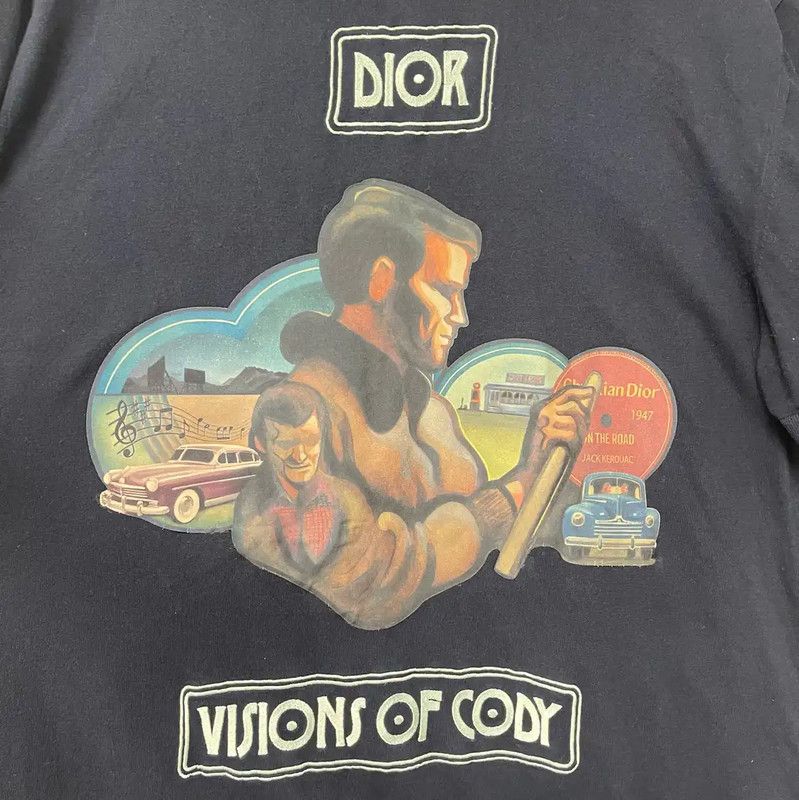 Dior Dior XL Navy Cotton Graphic T-Shirt 0089 Size US XL / EU 56 / 4 - 5 Thumbnail