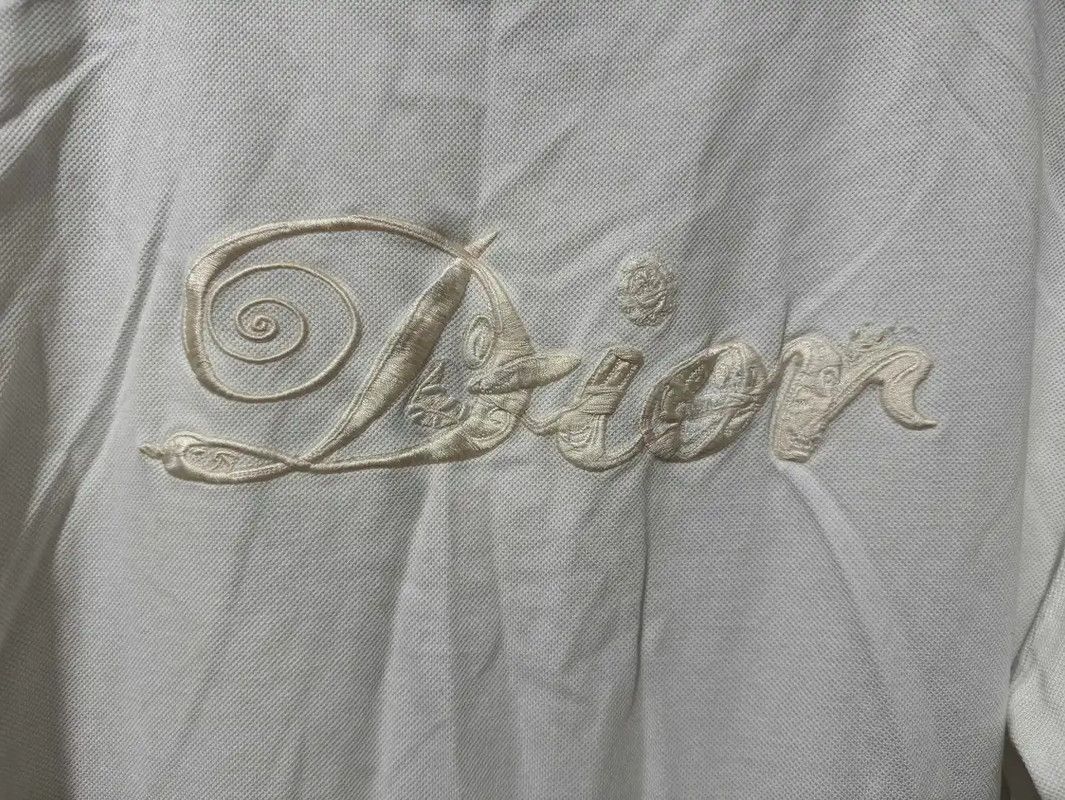 Dior Dior Men's White Logo Embroidered Polo Shirt 0089 Size US M / EU 48-50 / 2 - 3 Thumbnail
