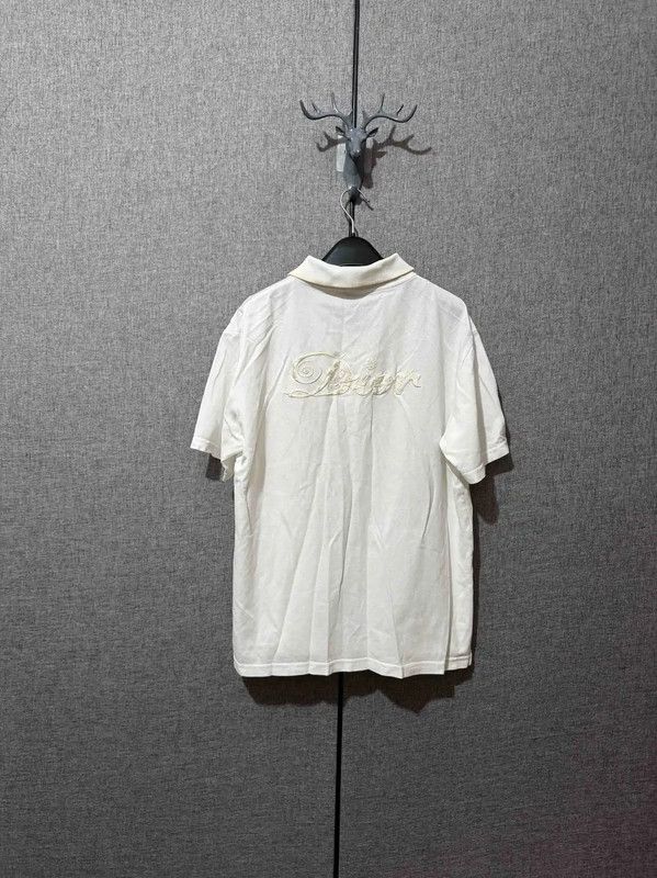 Dior Dior Men's White Logo Embroidered Polo Shirt 0089 Size US M / EU 48-50 / 2 - 2 Thumbnail