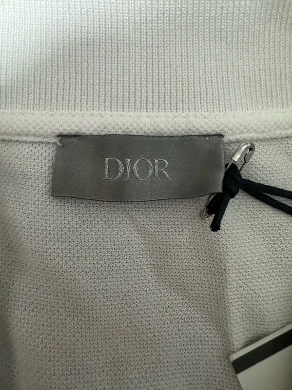 Dior Dior Men's White Logo Embroidered Polo Shirt 0089 Size US M / EU 48-50 / 2 - 4 Thumbnail