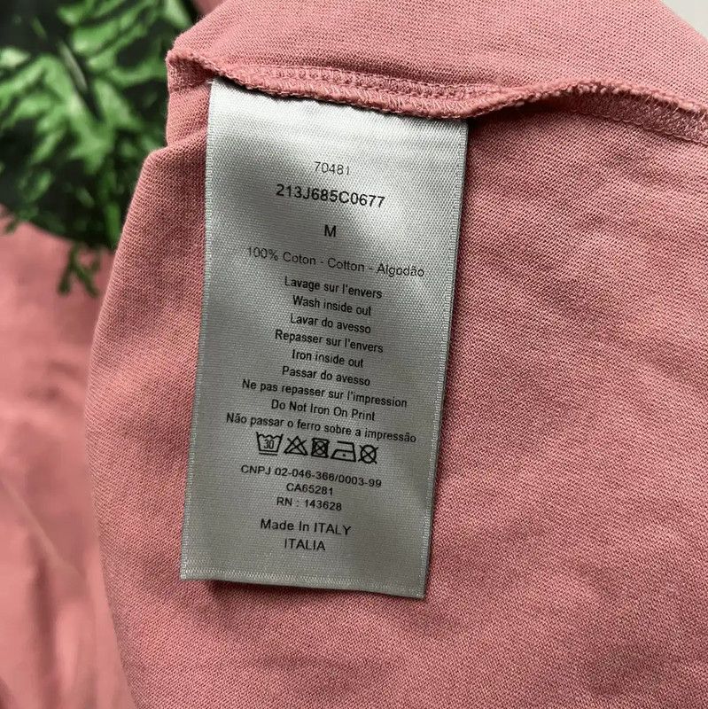 Dior Dior Men's Pink Cotton Graphic Tee 0089 Size US M / EU 48-50 / 2 - 5 Thumbnail