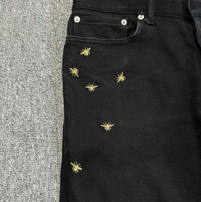 Dior Dior Black Cotton Blend Embroidered Casual Pants 0089 Size US 34 / EU 50 - 2 Thumbnail