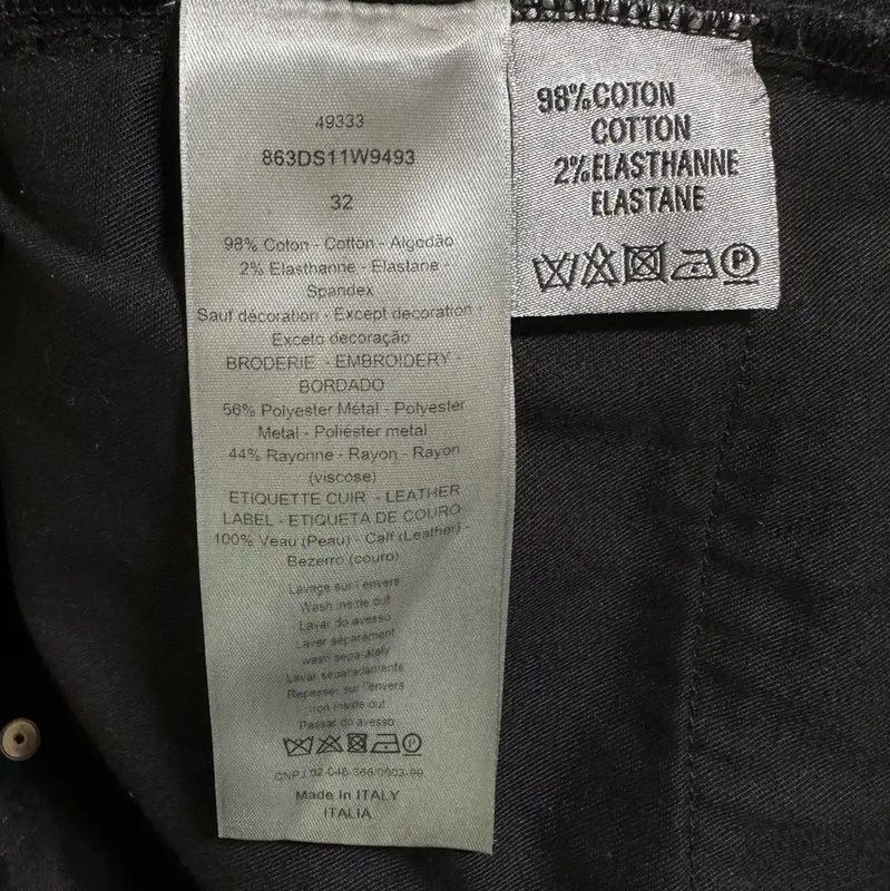 Dior Dior Black Cotton Blend Embroidered Casual Pants 0089 Size US 34 / EU 50 - 6 Thumbnail