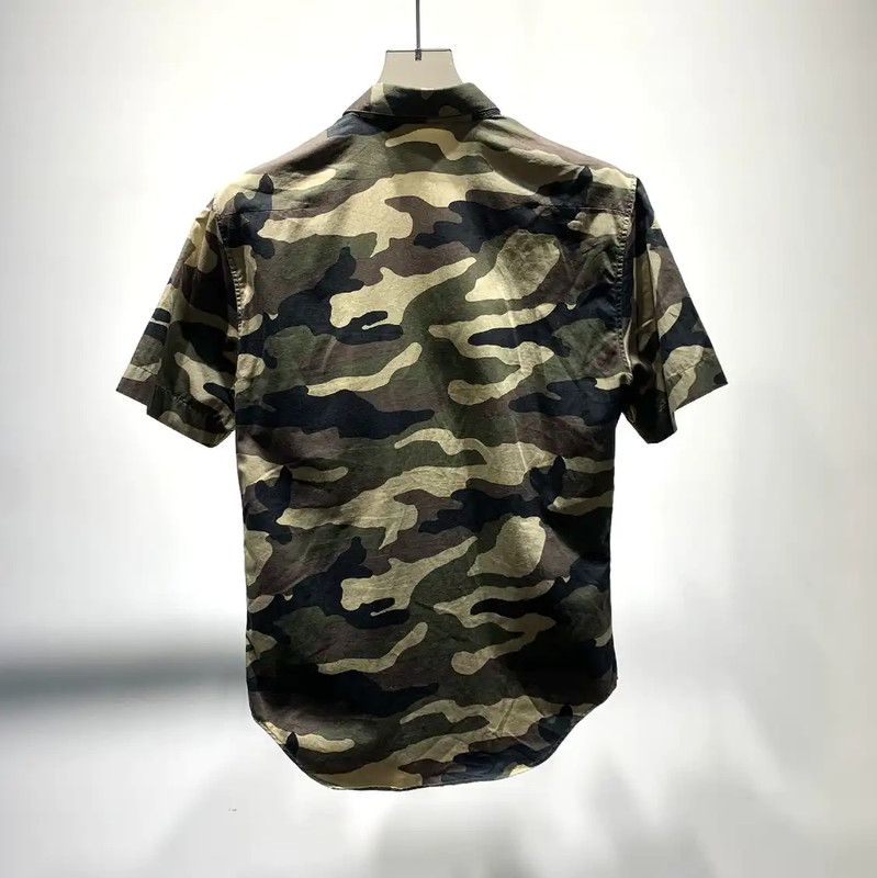 Dior Dior Green Camo Cotton Short Sleeve Shirt 0089 Size US S / EU 44-46 / 1 - 7 Thumbnail