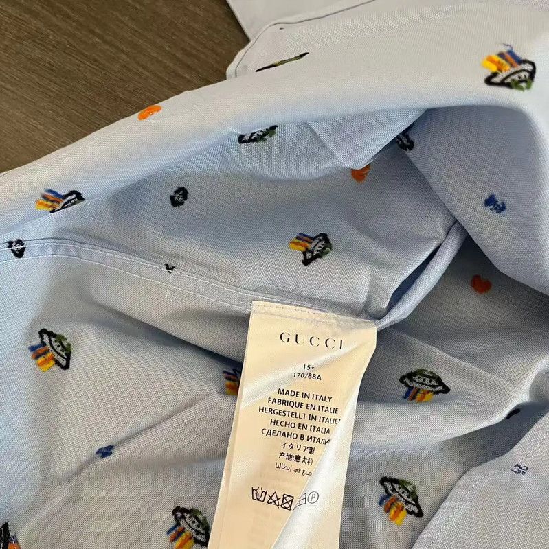 Dior Dior Light Blue Cotton Embroidered Men's Shirt 0089 Size US M / EU 48-50 / 2 - 4 Thumbnail