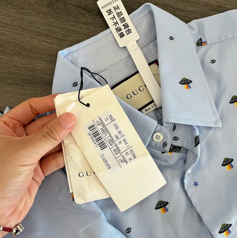 Dior Dior Light Blue Cotton Embroidered Men's Shirt 0089 Size US M / EU 48-50 / 2 - 7 Thumbnail