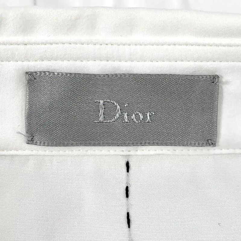 Dior Dior White Cotton Men's Long Sleeve Shirt 0089 Size US M / EU 48-50 / 2 - 5 Thumbnail