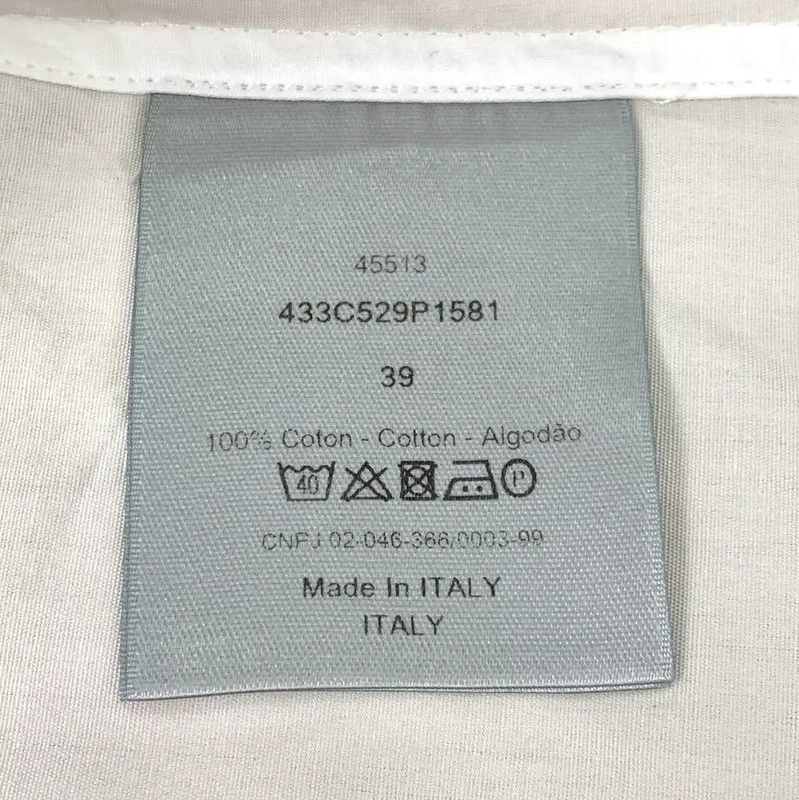 Dior Dior White Cotton Men's Long Sleeve Shirt 0089 Size US M / EU 48-50 / 2 - 6 Thumbnail