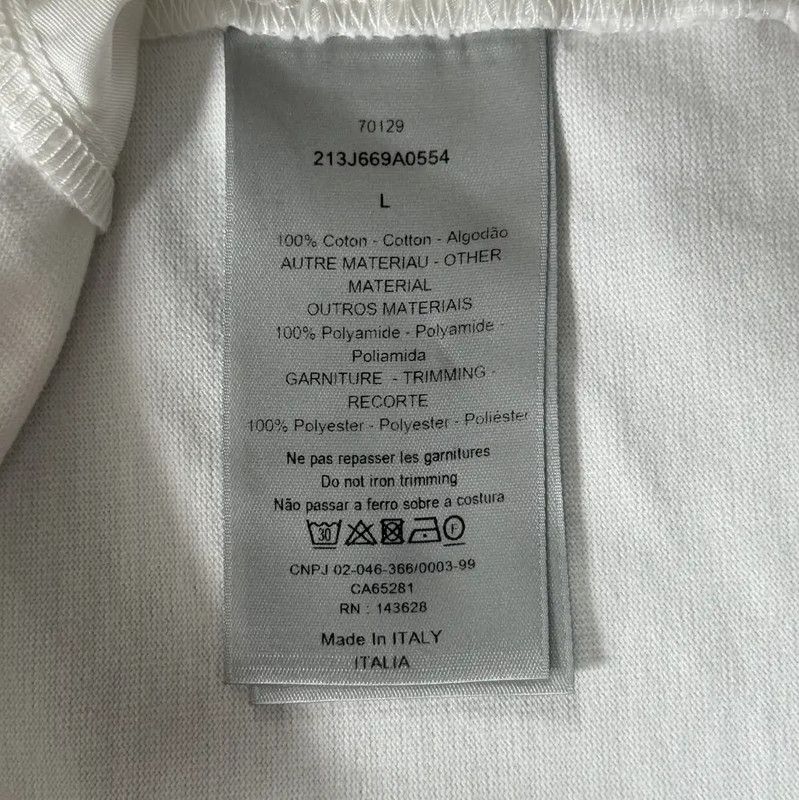 Dior Dior White Cotton Men's T-Shirt 0089 Size US L / EU 52-54 / 3 - 4 Thumbnail