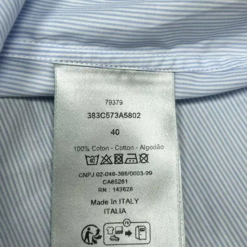 Dior Dior Blue Cotton Logo Long Sleeve Shirt 0089 Size US M / EU 48-50 / 2 - 5 Thumbnail